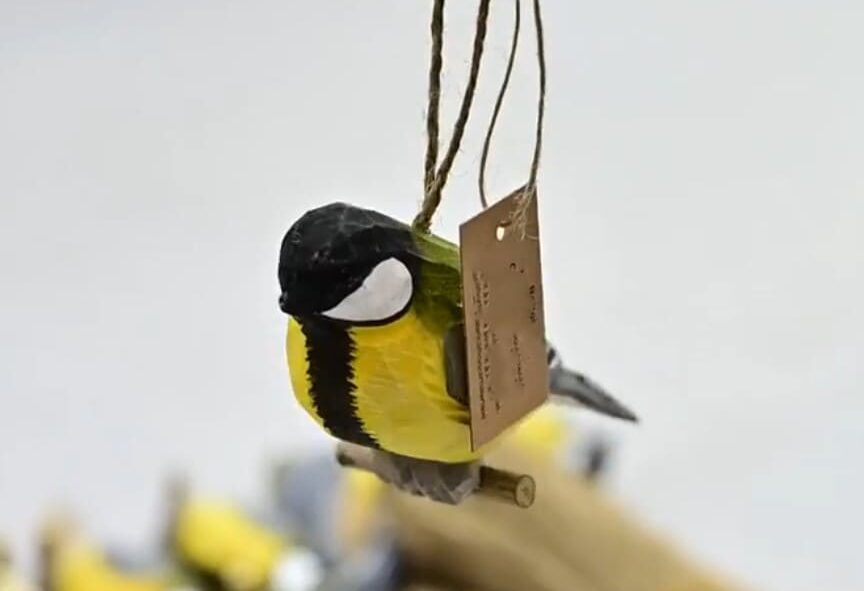 hand carved wood birds