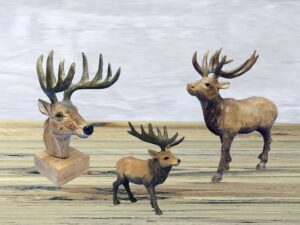 carved wooden reindeer