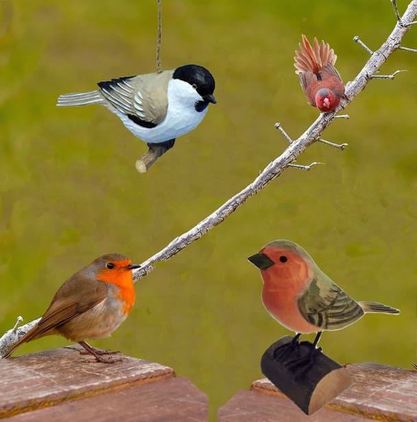 wooden birds