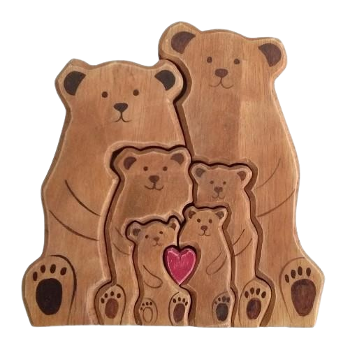 wooden bear family puzzle