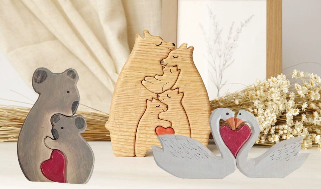 wooden family puzzle