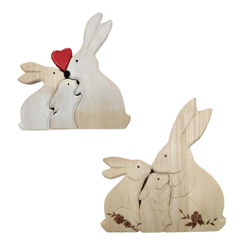 Personalized wooden family puzzles with custom-printed family artwork