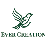 Ever Creation company logo featuring a dark green stylized bird and brand name