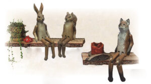 Handcrafted wood carving animal in stylish interior