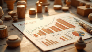 Chart showing market segmentation and growth trends in wholesale wooden crafts industry