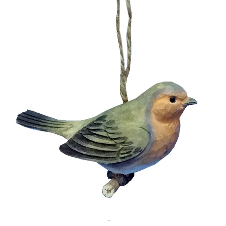 British European Robin wood carving, UKCA compliant, moisture-controlled anti-crack wood