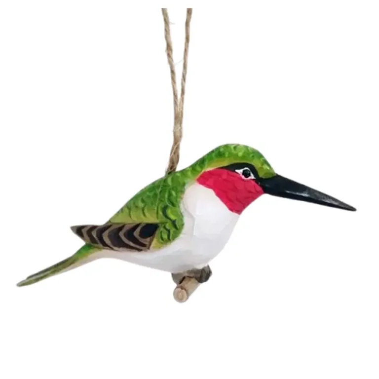 Realistic hand-carved wooden Hummingbird, eco-friendly paint, USA gift market top-seller