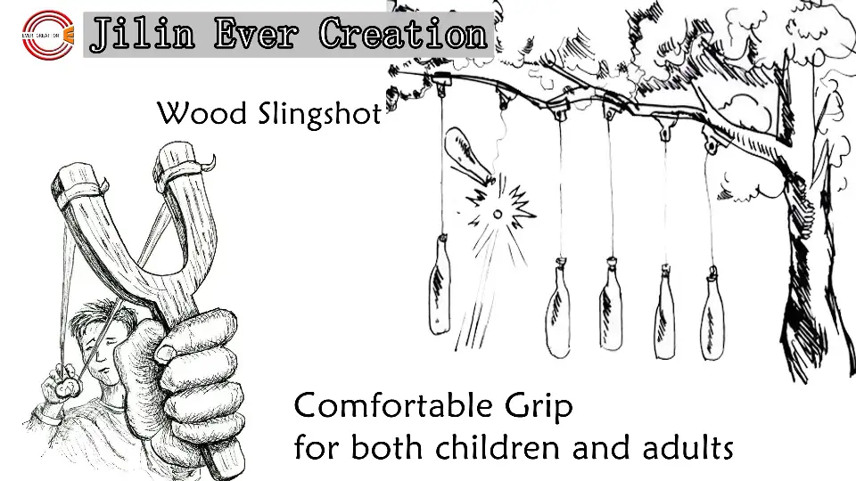 Wholesale wooden slingshot kits displayed for family camping retail