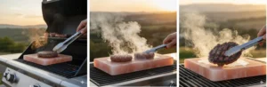 How to cook burgers on a Himalayan salt block
