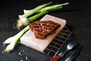 Grilled on a heated Himalayan salt plate