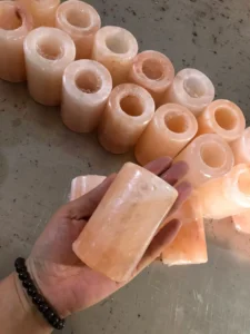 Mass production and factory quality control of bulk wholesale Himalayan salt shot glasses