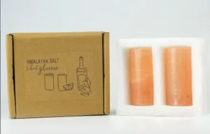 OEM custom Himalayan salt shot glasses gift set with private label packaging and protective foam insert