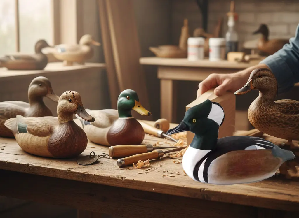 Hand-Carved Wooden Ducks & Decoys