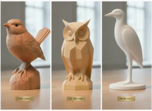 Hand-Carved vs. CNC & Resin Birds