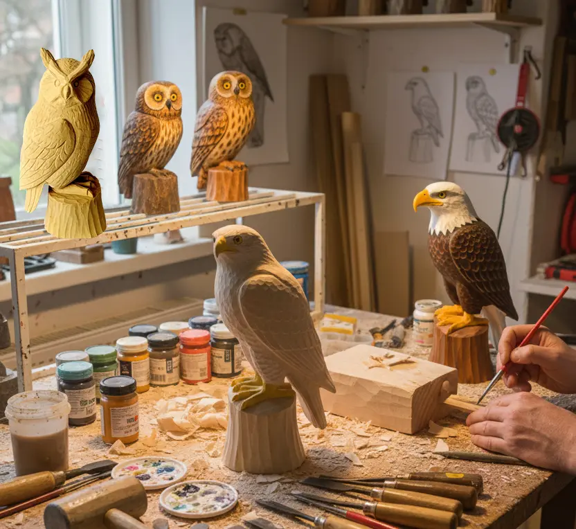 Wholesale Eagle & Owl Wood Carvings