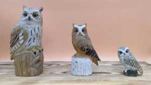 wooden carving owl