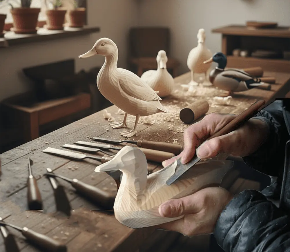 100 hand-carved wooden duck