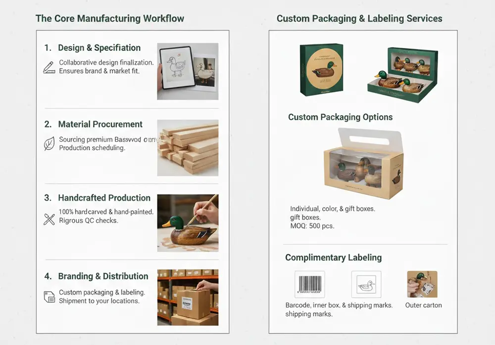 4-Step OEM Process of wooden ducks