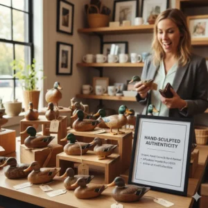 Impulse Buys in Gift Shops of decorative wooden ducks