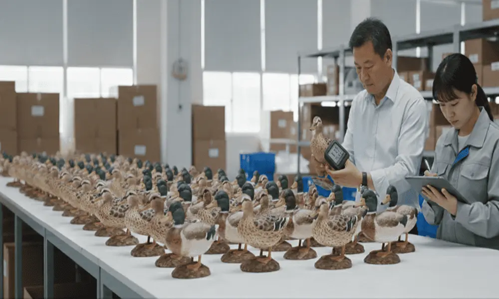 Quality Control of wooden duck