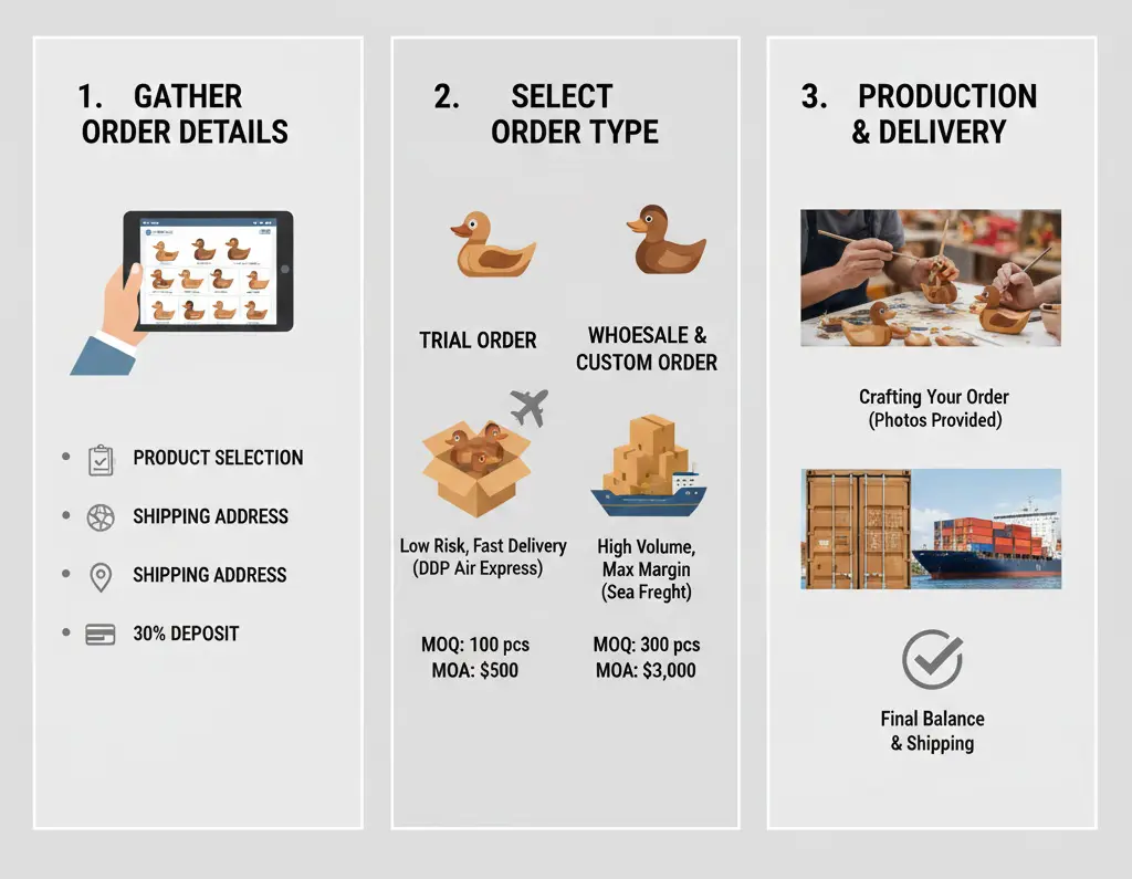 Request Process of wooden ducks