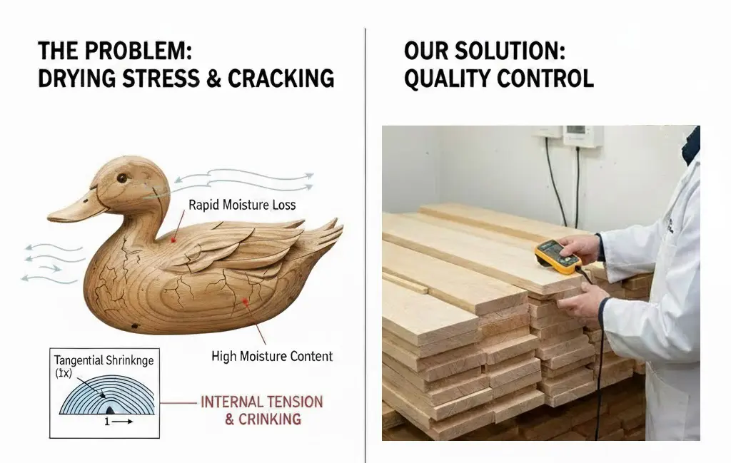 Wood Cracking Issues of wooden ducks