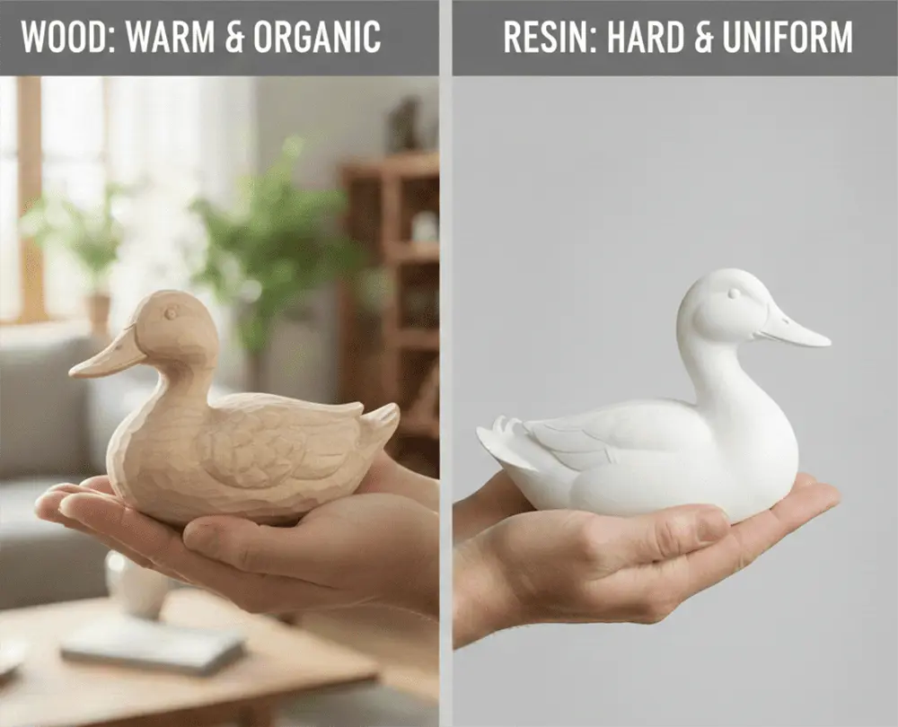 Wood vs. Resin duck
