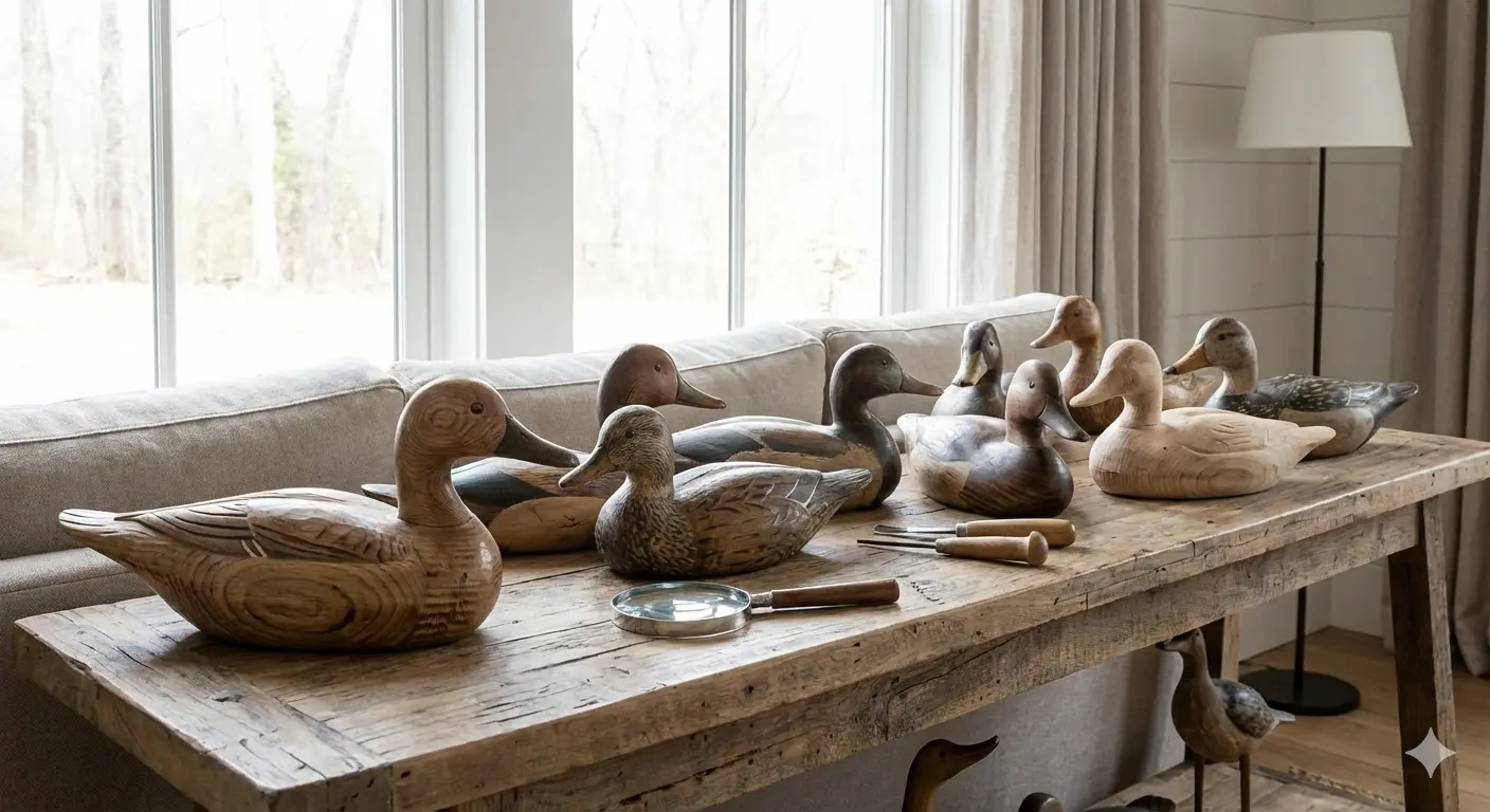 handcrafted wood ducks