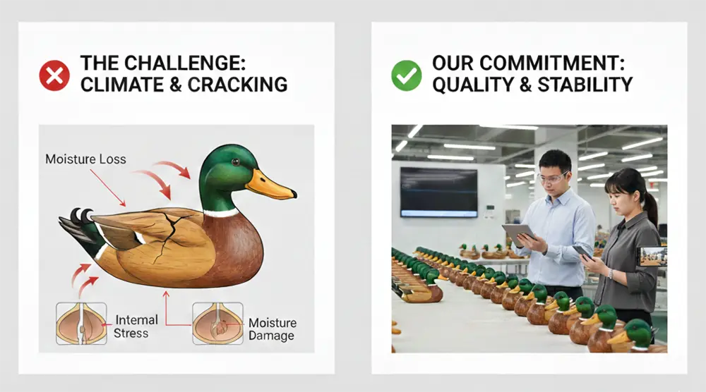 inspection of wooden ducks