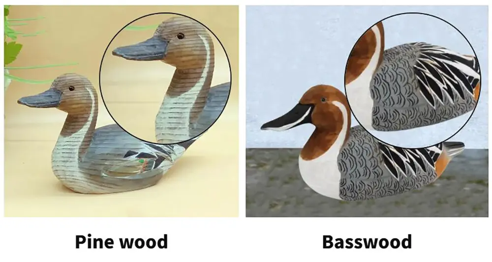 material of wooden duck