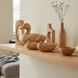 minimalism and nature wooden ducks