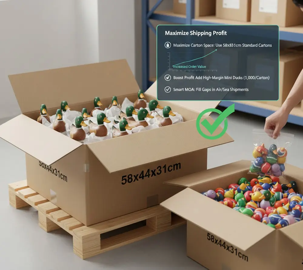 packing of wooden ducks