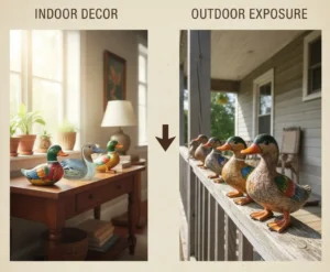 wooden ducks decor indoor vs outdoor