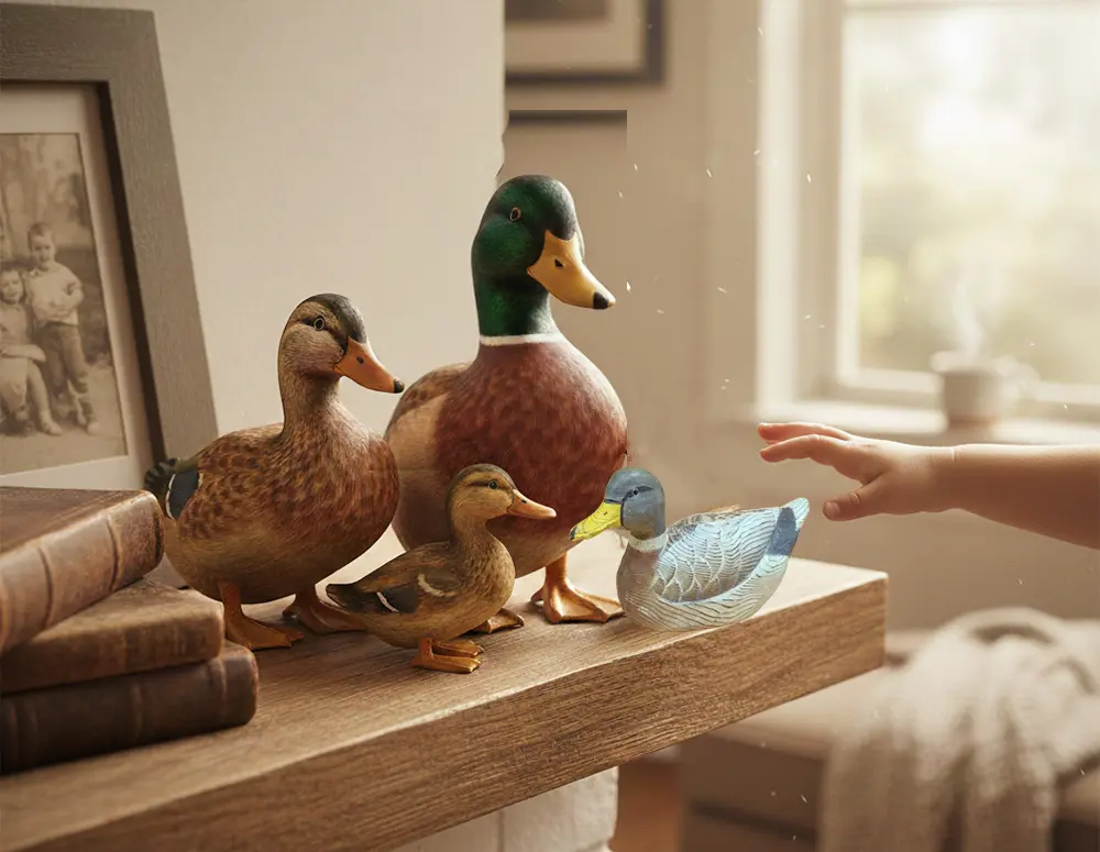 display wooden ducks