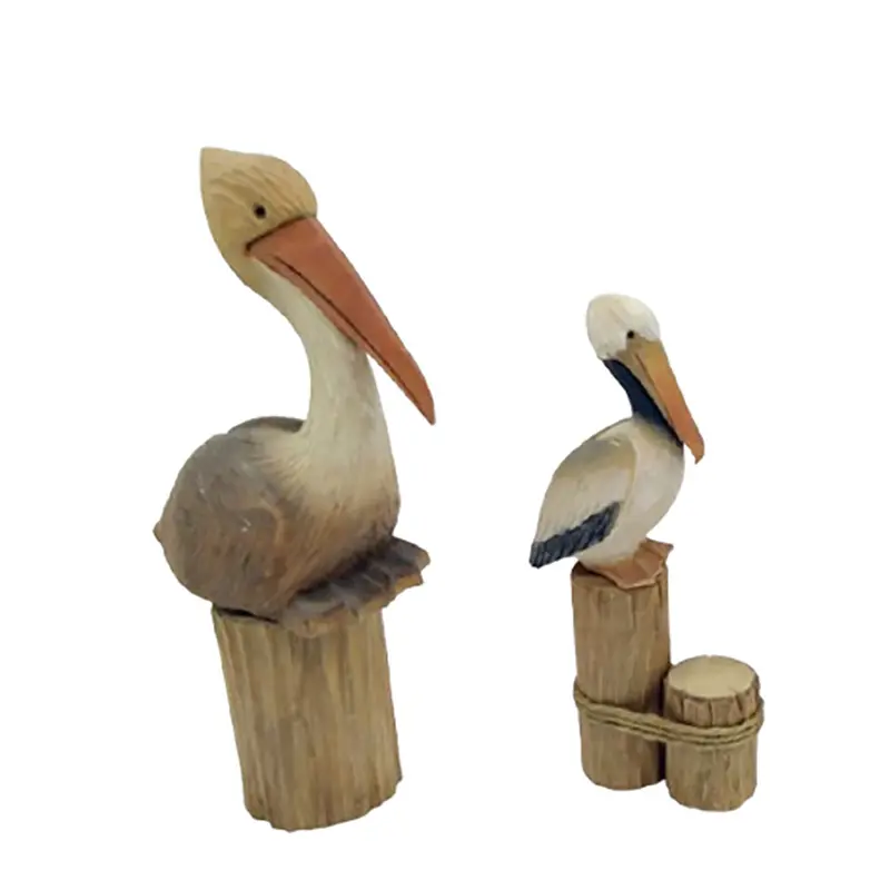 carved wooden pelican