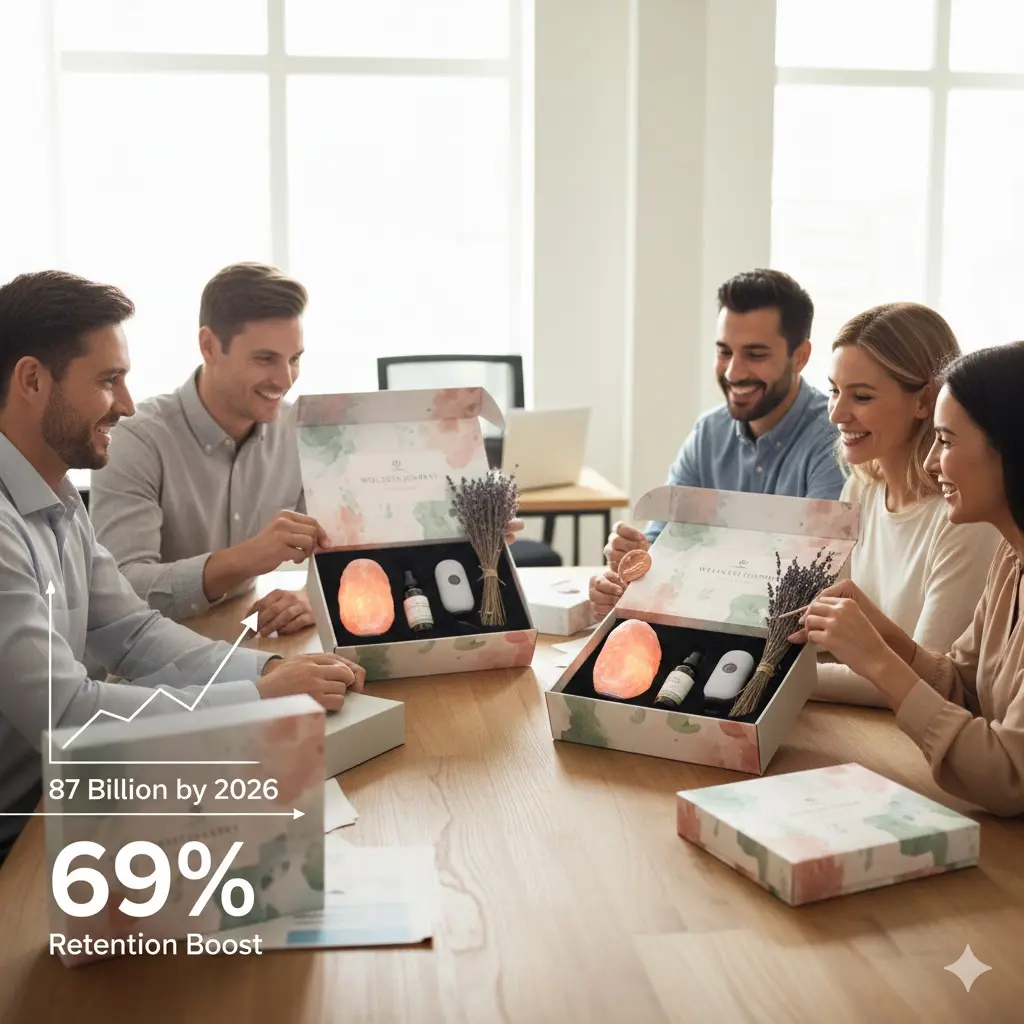 Discover how wellness corporate gifts like Himalayan salt lamps can boost employee retention by 69%. Get our Q4 guide on budget tiers, tech specs, and custom branding.