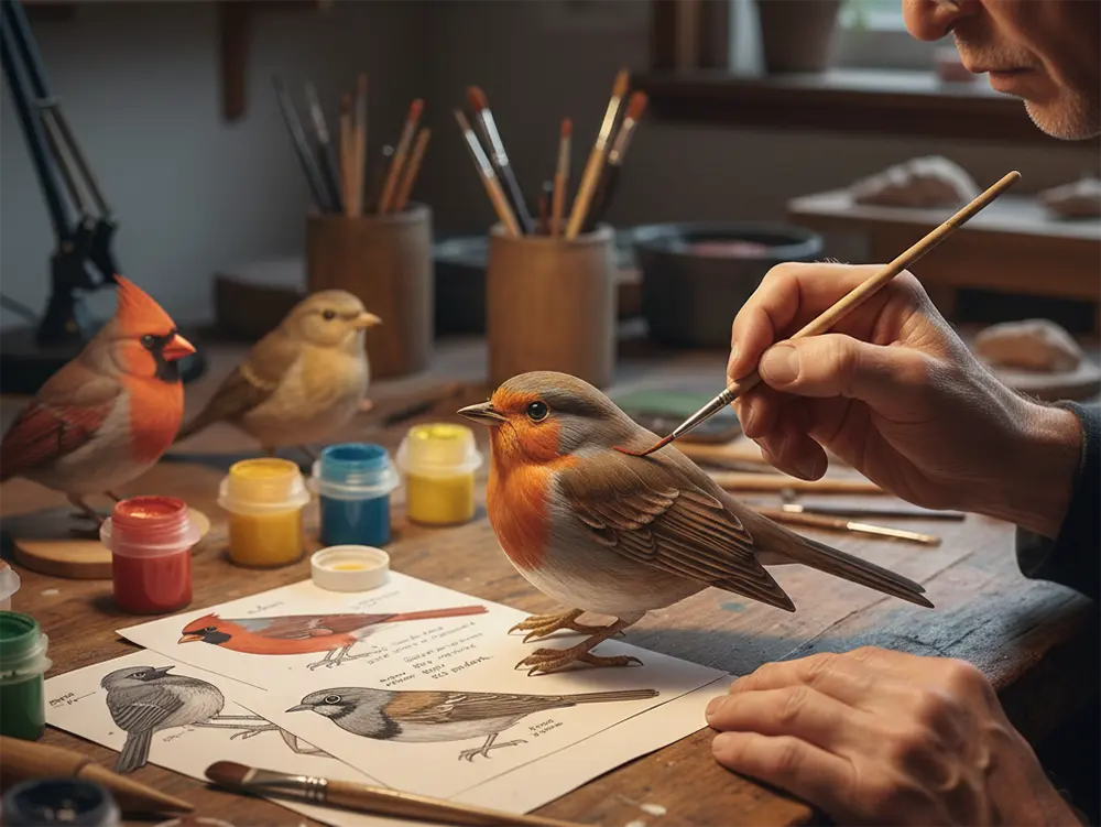 Precision in Every Stroke Hand-Painted Ornithological Accuracy