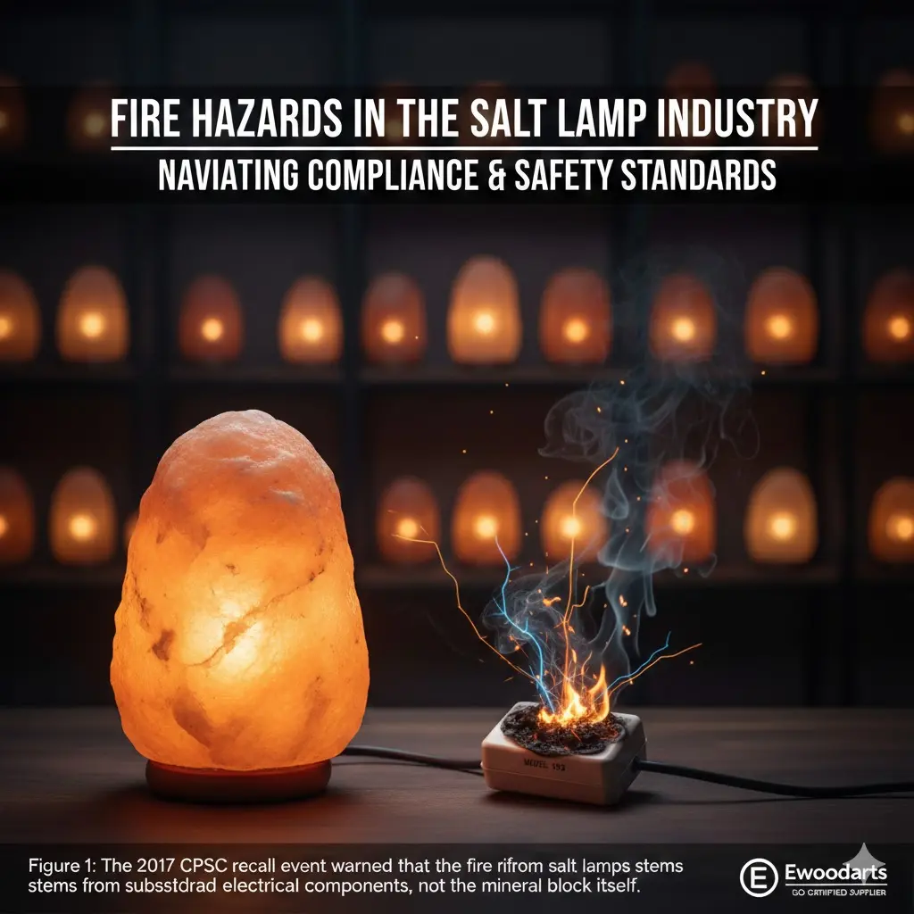  Salt lamp fire hazard from faulty dimmer switch and substandard wiring vs safety compliance.