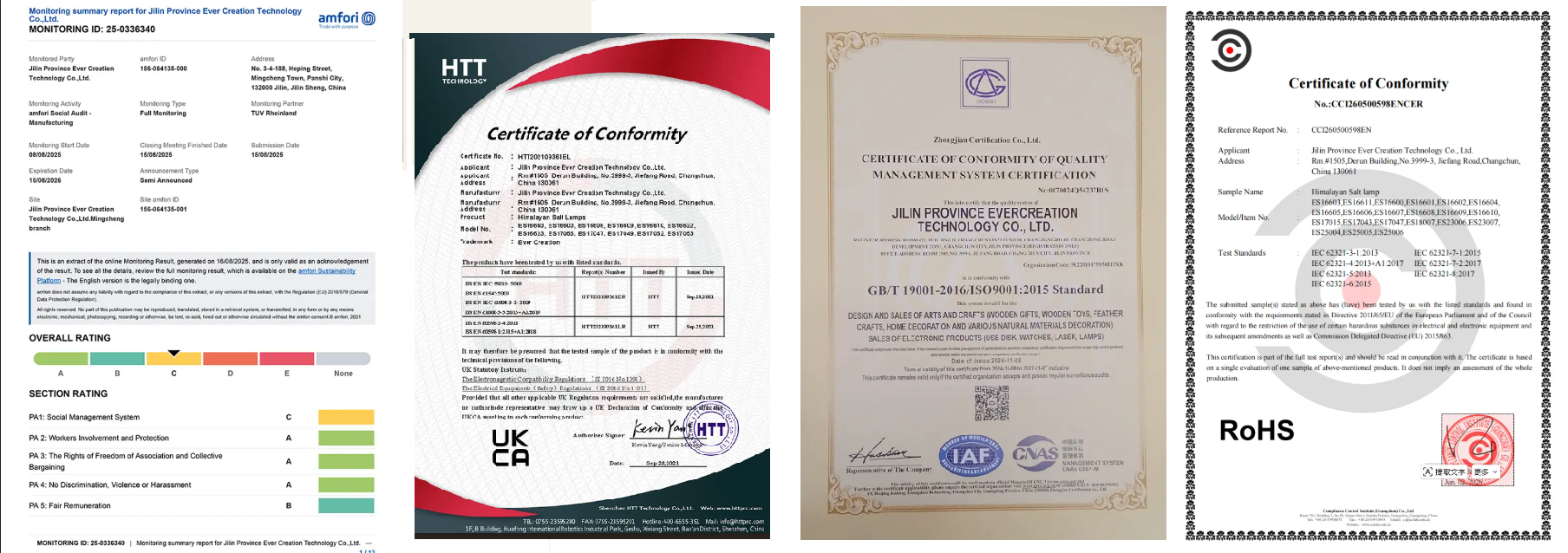 BSCI, RoHS, CE, and EN71 compliance certificates for wooden craft manufacturing