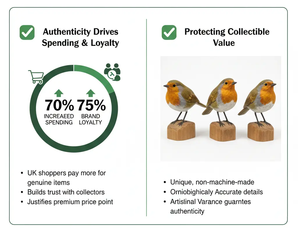 the wooden bird authenticity is critical for UK buyers