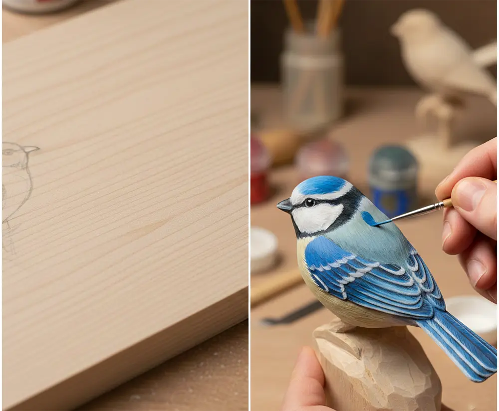 wholesale-hand-carved-wooden-birds-material