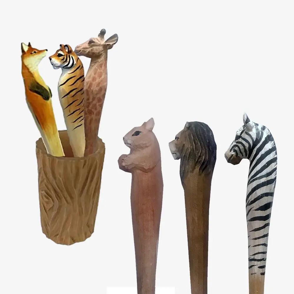 Hand-carved animal pens from the wooden home decor wholesale catalogue