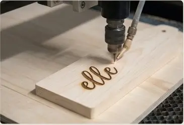 Precision CNC machining and laser engraving on wooden crafts