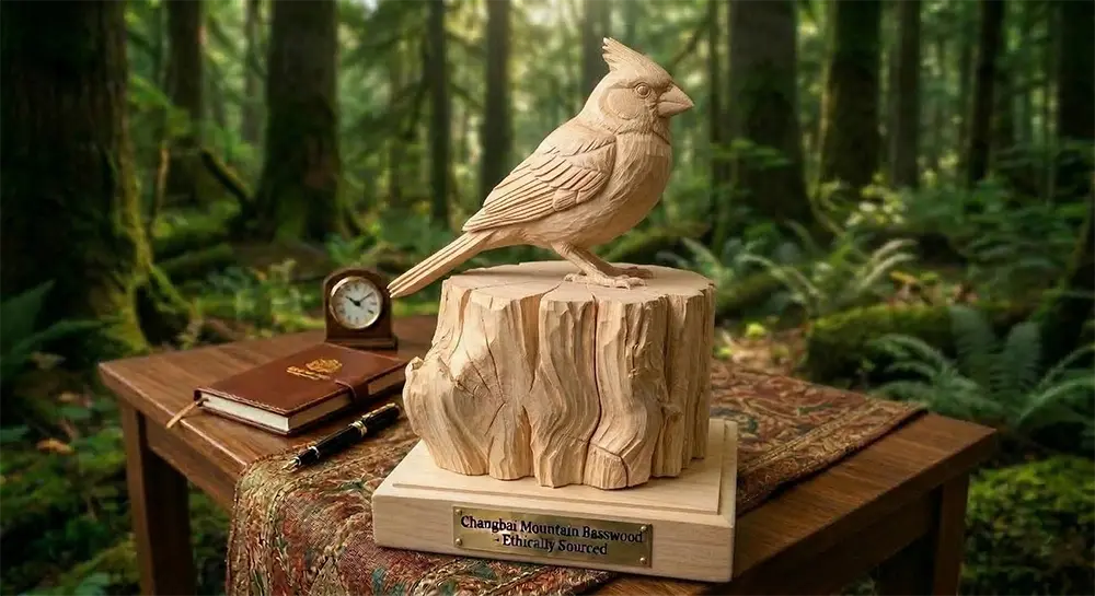Ethically-Harvested-Wood-Stump-Bird