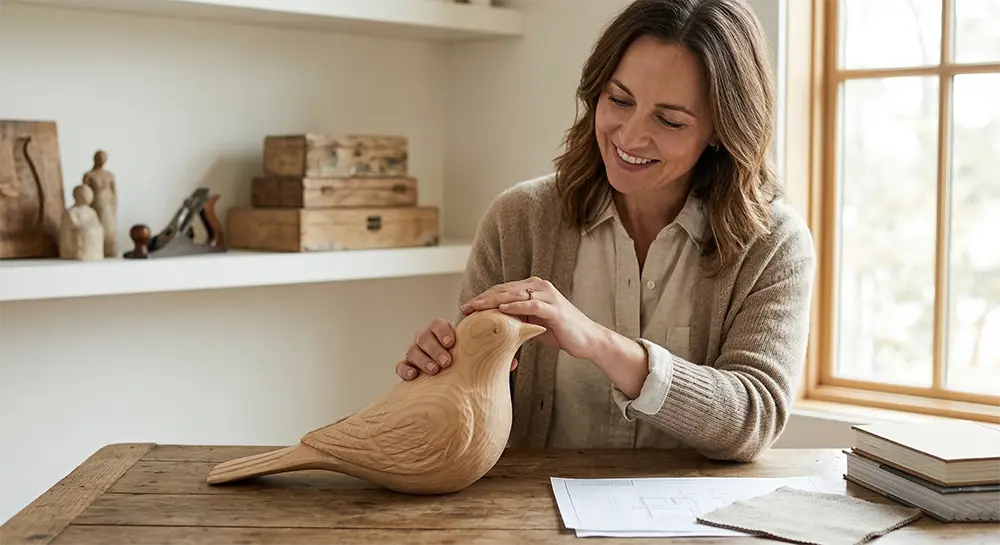 Designer-Preferred-Hand-Carved-Basswood-Bird-Sculpture