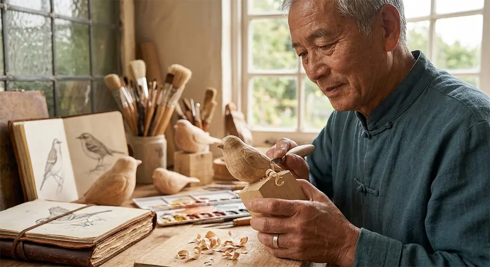 Handcrafted-Basswood-Songbird-Artisan