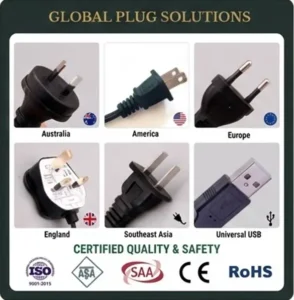 Multiple optional standard certified plugs