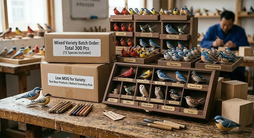 flexible-low-moq-mixed-wood-bird-orders