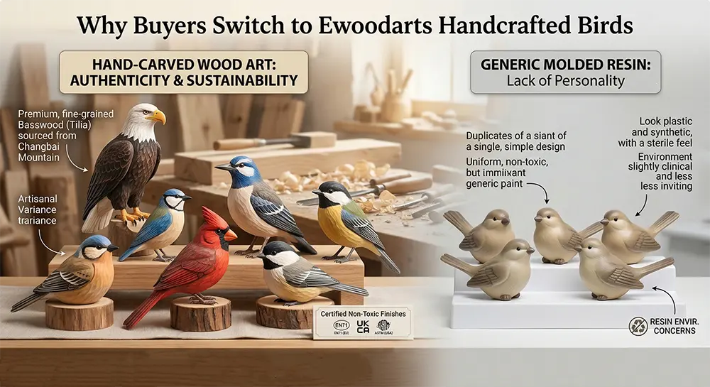 hand-carved-basswood-birds-vs-molded-resin-decor-comparison
