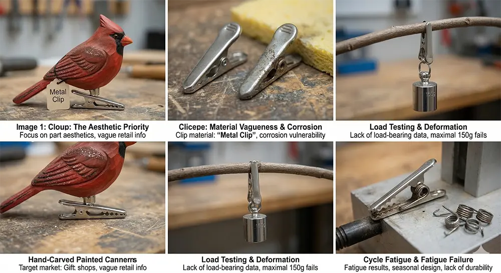 Analysis of metal clip durability and technical gaps in the decorative ornament market for B2B sourcing.